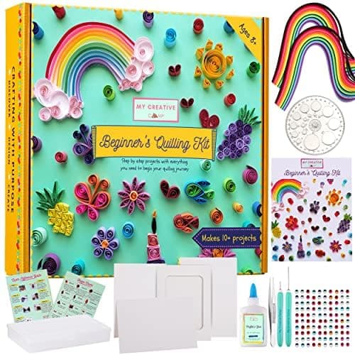 MY CREATIVE CAMP Beginner's Quilling Kit for Kids and Adults, DIY Craft Kit for Kids and Adults, Paper Quilling Kit for Beginners with Tools, Instructions & Storage Box, Makes 10+ Fun Projects thumbnail 9