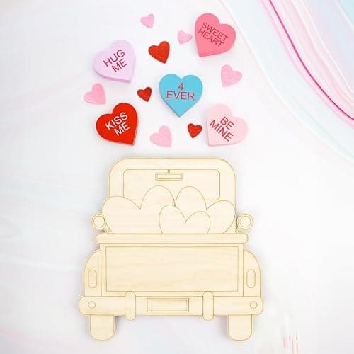 Beetle Car with Heart Cargo Wood Cutouts 6-inch, 1/8 inch Thick, Pack of 25 Mother's Day/Valentines Crafts for Gifts/Décor, by Woodpeckers thumbnail 2