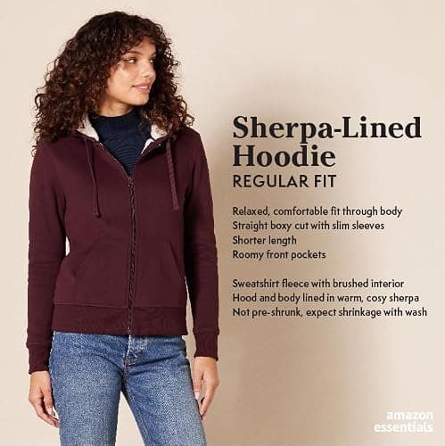 Amazon Essentials Women's Sherpa-Lined Fleece Full-Zip Hooded Jacket (Available in Plus Sizes) thumbnail 2