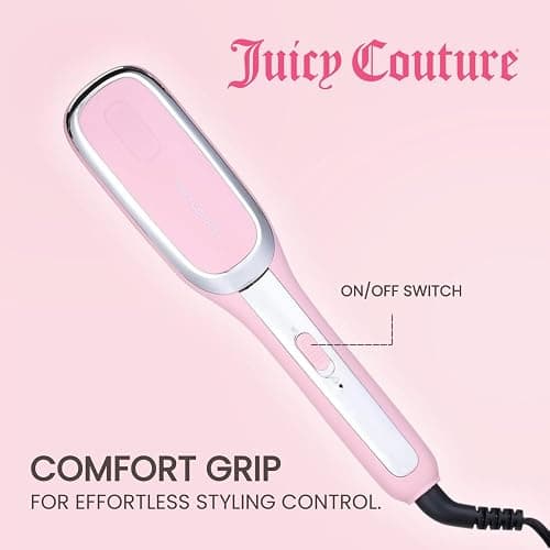 Juicy Couture - Heated Straightening Brush, Sleek & Smooth Hair in Minutes (Pink) thumbnail 6