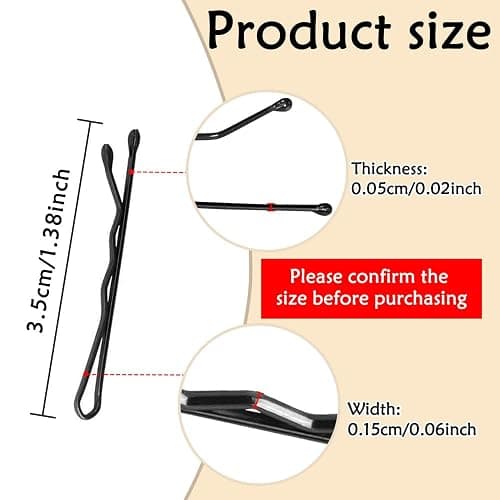 YINGFENG 220 Count Mini Wavy 1.38 Inch bobby pins black with Storage Box, Suitable for All Hair Types, Hair Clips for Kids, Girls and Women thumbnail 2