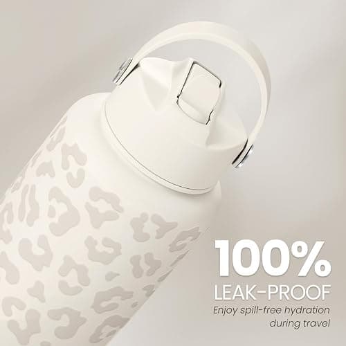 Leopard Water Bottle 32oz Stainless Steel Vacuum Insulated with Lid, Leopard Print Water Bottles for Gym Sports Travel Outdoor, Gifts for Women Girls Ladies Birthday Christmas thumbnail 6