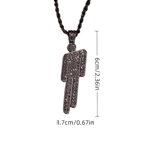 EPRHAY Unisex Colourful Diamond Human Necklace,Sparkling Rhinestone Crooked Headed Pendant Necklace,Shining Multi-coloured Humanoid Shape Ornament,Stylish Hip Hop Stainless Steel Jewelry thumbnail 2