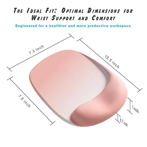 ErgoEase Ergonomic Mouse Pad with Gel Wrist Support - Premium Lycra Fabric, Non-Slip, Ideal for Laptop & Desktop, Office & Gaming，Desk Accessories (01Coral Pink) thumbnail 7