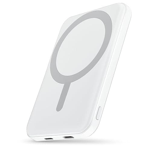 podoru for Magsafe Power Bank, 5000mAh Magnetic Battery Pack with Type-C Cable 20W PD Fast Charging Lighting Input for Wireless Portable Charger for iPhone 17/16/15/14/13/12 Series-Ceramic White - Image 1