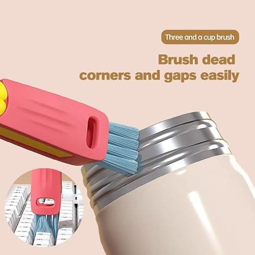 3 in 1 Cup Lid Gap Cleaning Brush, Multifunctional Bottle Brush, Cup Lid Gap Cleaner, Home Kitchen Crevice Cleaning Brush Tools (Green) thumbnail 6