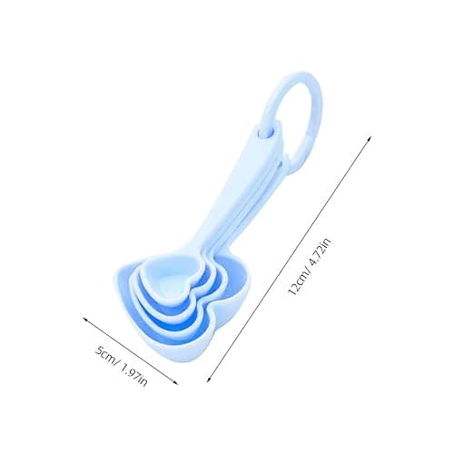 BRIGHTFUFU Heart Shaped Measuring Spoons Set of 12 Pcs Plastic Dessert Coffee Tea Kitchen Tableware for Home and Restaurant Baking thumbnail 3