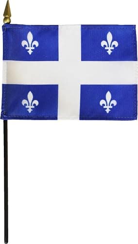 Quebec - 4 in x 6 in Canadian Province Stick Flag - Image 1