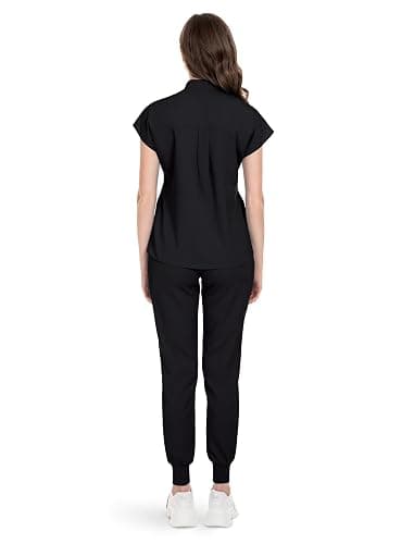 niaahinn Scrubs Set for Women Nurse Uniform Jogger Suit Stretch Top & Pants with Multi Pocket for Nurse Esthetician Workwear thumbnail 3