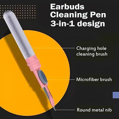 Cleaner Kit for Airpods,Earbuds Cleaning kit for Airpods Pro 1 2 3, Multi-Function Cleaning Tool with Brush Flocking Sponge for Wireless Earphones Bluetooth Headphones Case Camera and Phone (Pink) thumbnail 2