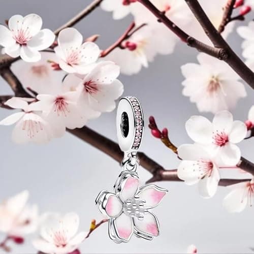 Feitery Compatible with Charms Pandora Kirschblüten Bead Charms für Damen thumbnail 4