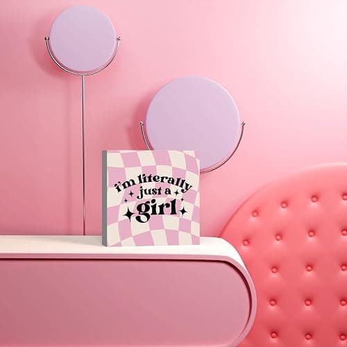 iRudyard Cute Pink Bow Coquette Room Decor, Wooden Box Sign, Girly Wall Decor, Preppy Desk Shelf Tabletop Decor thumbnail 4