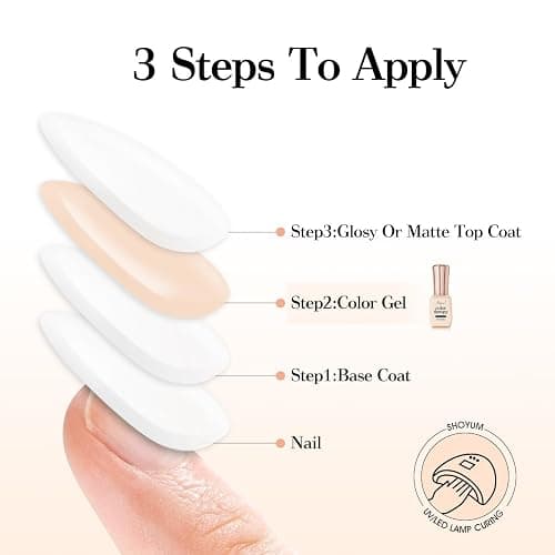 SHOYUM Sheer Jelly Nude Gel Nail Polish 15ml Soak Off UV LED Natural Nail Gel Polish Nail Art French Manicure Salon DIY at Home Curing Required 1 Piece Single Bottle 0.51 Fl.oz X04 thumbnail 6