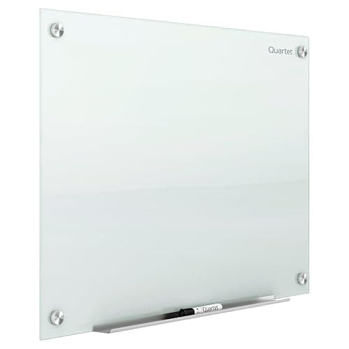 Quartet Magnetic Glass Dry Erase White Board, 48''W x 36''H Whiteboard, Infinity Frameless Mounting, White Surface (G4836W) - Image 1