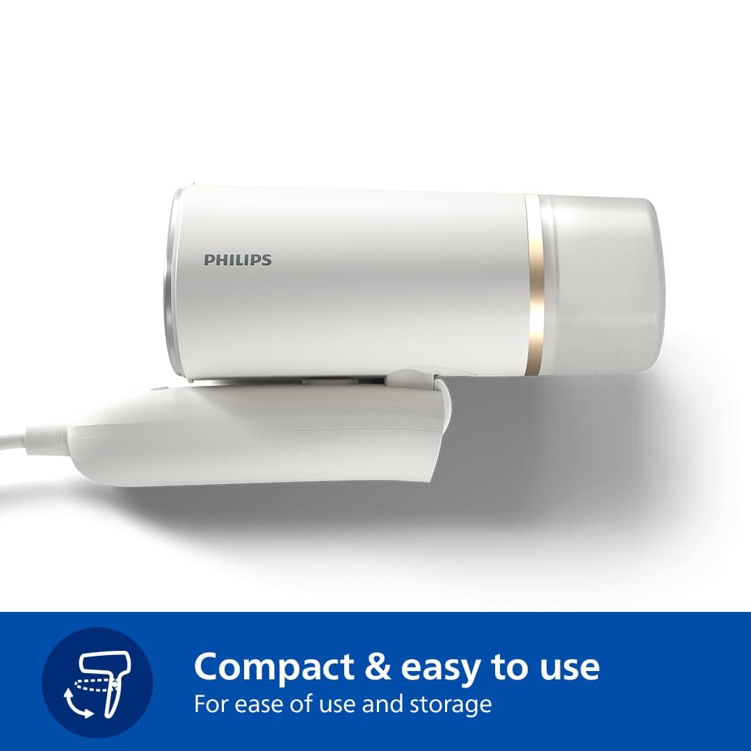 Philips 3000 Series Handheld Steamer - 1000W 20 g/min Steam, Detachable 120ml Water Tank, Heated Plate, White (STH3020/10) thumbnail 9