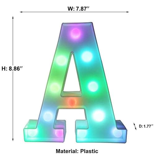 Pooqla Colorful LED Marquee Letter Lights with Remote – Light Up Marquee Signs – Party Bar Letters with Lights Decorations for the Home - Multicolor A thumbnail 5