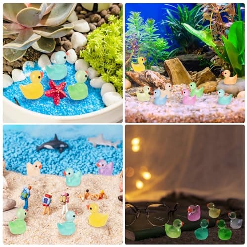 CRTWDMAN 240Pcs Luminous Mini Resin Ducks,Tiny Ducks Glow in The Dark,Little Ducks,Small Ducks to Hide,Miniature Figures for Party Favor thumbnail 5