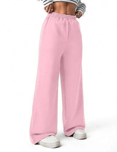 FACDIBY Women's Fleece Wide Leg Sweatpants Winter Warm Thermal Straight Leg Sweat Pants with Pockets thumbnail 3