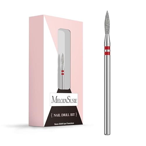 MelodySusie 2mm Flame Shape Cuticle Clean Nail Drill Bit 3/32'', Professional Safety Carbide Diamond Under Nail Cleaner for Cuticle Dead Skin Nail Prepare, Beginners Bits, Series Bit-S, Fine - Image 1