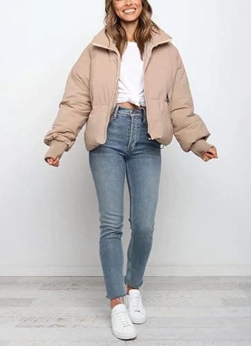 Gihuo Women’s Winter Cropped Puffer Jacket Coat Short Warm Quilted Jacket 2025 thumbnail 2