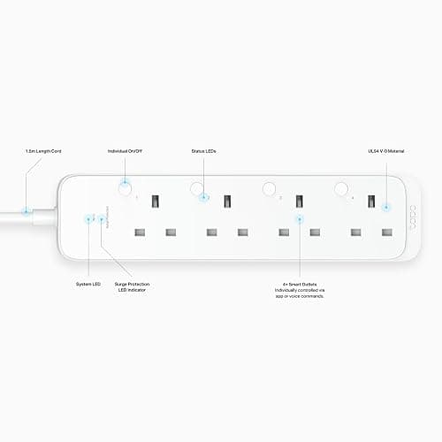 Tapo P304M Smart Plug Power Strip, Energy Monitoring, MATTER Certified, Surge Protection, Zero-Crossing Detection, Remote Control, Voice Control with Apple Alexa Google, Schedule and Timer, Away Mode thumbnail 3