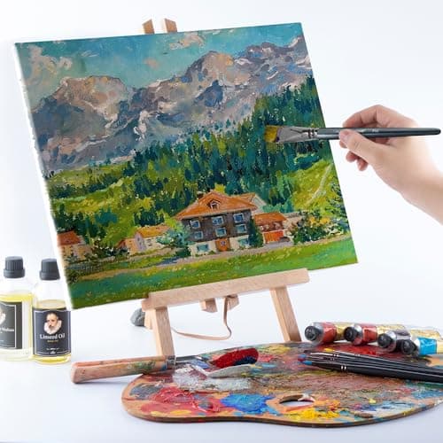 Transon Artist Paint Brush Set of 12 for Watercolor Acrylic Gouache Oil and Tempera Painting thumbnail 5