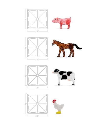 MAGNA-TILES Farm Animals 25-Piece Magnetic Construction Set, The ORIGINAL Magnetic Building Brand thumbnail 5