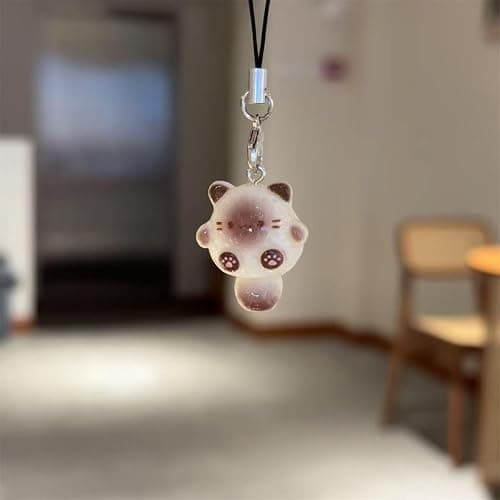 PUCAPOCO Black Cat Phone Charm Cute Kawaii Cat Fish Phone Bag Charm Accessories thumbnail 5