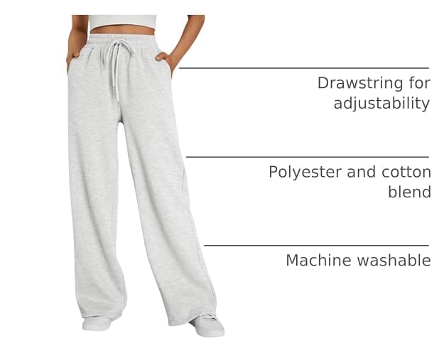 Trendy Queen Womens Wide Leg Fleece Lined Sweatpants Winter Baggy Lounge Travel Pants Fashion Outfits 2025 Joggers Clothes thumbnail 4