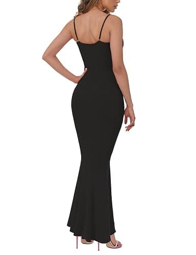 Buauty Womens Summer Dress Bodycon Maxi Dress Sleeveless Casual Long Dresses 2025 Spaghetti Strap Slip Elegant Evening Party thumbnail 2