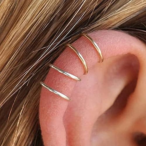 JFORYOU Fake Nose Ring Fake Septum Fake Nose Ring Hoop Fake Nose Rings for Women Faux Nose Piercing Spring Clip on No Pierced Non Piercing Faux Body Piercing Jewelry for Women Men thumbnail 5
