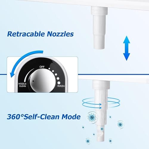 DooLv Hot and Cold Bidet Attachment for Toilet, Ultra-Slim Bidet Attachment Warm Water, Non-Electric Adjustable Pressure Self Cleaning Sprayer Nozzle Control for Posterior, Feminine Wash thumbnail 6