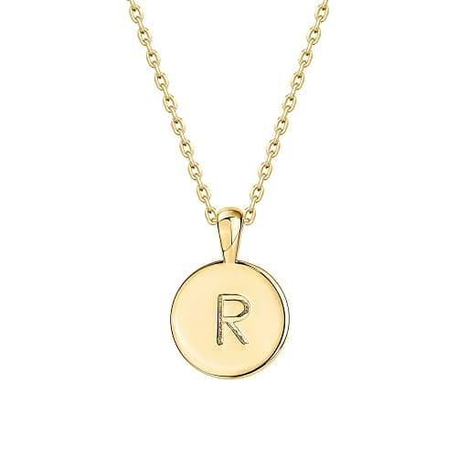 PAVOI 14K Gold Plated Initial Letter Pendant Necklace for Women | Gold Alphabetical Initial Necklace - Image 1