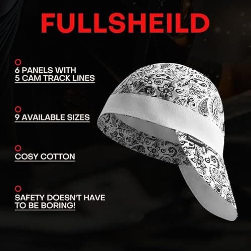 Fullsheild Reversible Welding Cap Flame Resistant CAT 2 Protective FR Welder Hats 6 Pannel Lightweight Printed for Men Women thumbnail 4