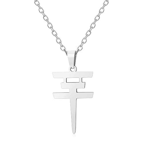 Medsor Rock Roll Necklace Stainless Steel Pendant Jewelry for Men Women Music Fans - Image 1