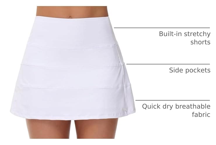 MCEDAR Pleated Tennis Skirt for Women with Pockets Women's High Waisted Athletic Golf Skorts Skirts Running Workout Shorts thumbnail 4