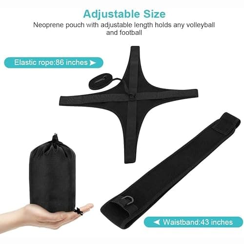 QOOWFEANIG Volleyball Spike Trainer Volleyball Training Equipment Aids Solo Volleyball Trainer Kit Adjustable Volleyball Training Assist Solo Serving Spiking Practice Rebounder for Beginners Pro thumbnail 2