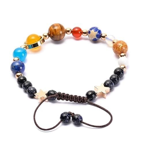 GelConnie Universe Galaxy Bracelet Solar System Bracelet The Eight Planets Guardian Star Bracelet Adjustable Stretch Bracelet Stone Beads Bracelet Meditation Relax Bangles Healing Gift for Women Men thumbnail 4
