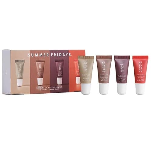 Summer Fridayss Lip Butter Balm, Summer Lip Balm Moisturizing Natural Lip Balm (4pc), Locks In Moisture, Moisturizes And Brightened, Contains Shea Butter, For Chapped Lips, For Men And Women - Image 1