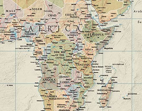 Swiftmaps World Contemporary Premier Wall Map Poster Mural 24h x 36w - LAMINATED thumbnail 6