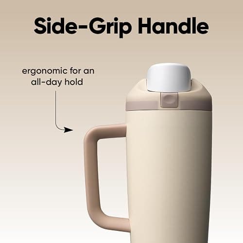 Owala FreeSip Tumbler - Stainless Steel - 30-oz. - Tan (Lightly Toasted) thumbnail 6
