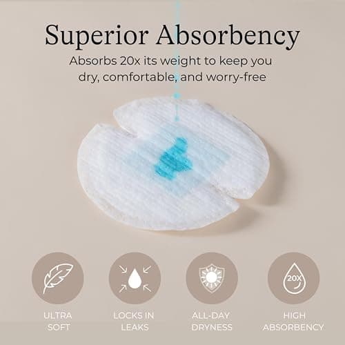 Lansinoh Stay Dry Disposable Nursing Pads, Soft and Super Absorbent Breast Pads, Breastfeeding Essentials for Moms, 200 Count thumbnail 3