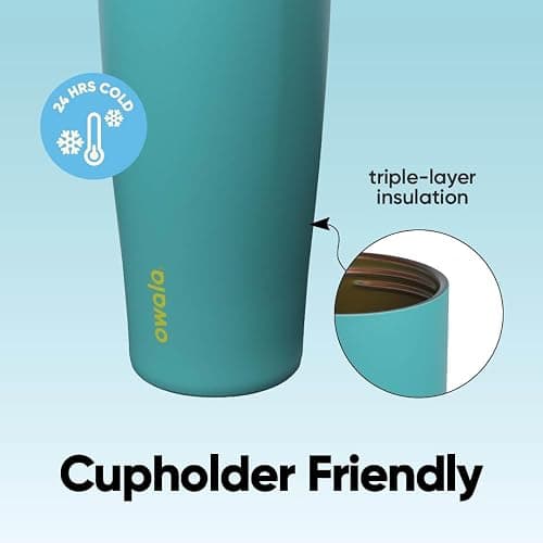 Owala FreeSip Sway Insulated Stainless Steel Water Bottle with Two-Way Spout, Built-In Straw and Bucket Handle, Made for Travel, School, and Sports, 30oz, BPA Free, Leak Proof, Summer Sweetness thumbnail 4
