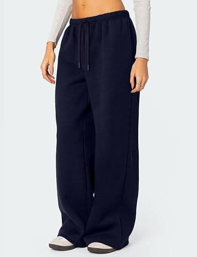 HeSaYep Women's Fleece Lined Sweatpants Winter Warm Wide Leg Sweat Pants Baggy Casual Pants with Pockets thumbnail 5