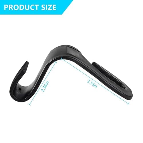 Mandark 2PCS Car Seat Headrest Hooks, Cute Bow Vehicle Hooks for Purses and Bags, Automotive Purse Hook Hanger Interior Decoration Accessories, Universal for SUV, Sedan, Truck (Black Line) thumbnail 2