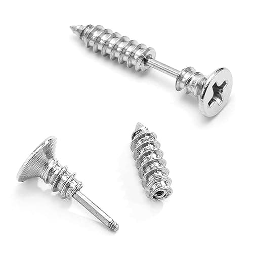 LEEQ 2pcs Frauen Männer Punk Edelstahl Schraube Ohrstecker Ohrringe Schmuck Silber（） thumbnail 3