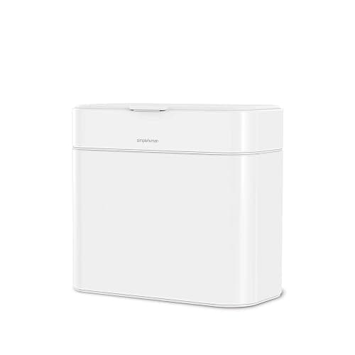simplehuman Compost Caddy Stainless Steel, Detachable and Countertop Bin, 4 Liter / 1.06 Gallon, White - Image 1