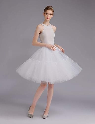 ELAWBTY Womens Knee Length Princess Petticoat Underskirt Tulle Tutu Skirt for Prom Party P84 thumbnail 3