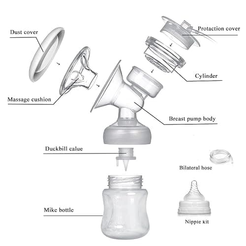 PiAEK Breast Pump, Electric Breastfeeding Pump 3 Modes 10 Levels Dual Rechargeable Nursing Double Breast Milk Pump Massage with Touchscreen LED BPA Free thumbnail 7