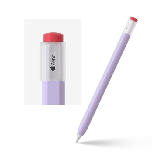 ELETIUO Silicone Case Compatible with Apple Pencil 2nd Generaion Cover,Protective Holder Grip Sleeve with Cap Accessories Compatible with iPad Pro 11 12.9 inch,Purple - Image 1